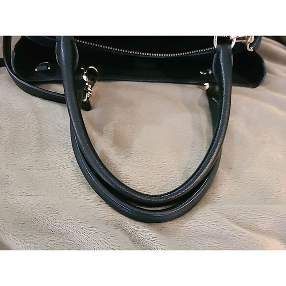 Kate Spade Leila Black Leather Medium Triple Compartment Satchel crossbody Bag - Picture 10 of 14